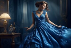 błękitna sukienka jakie dodatki