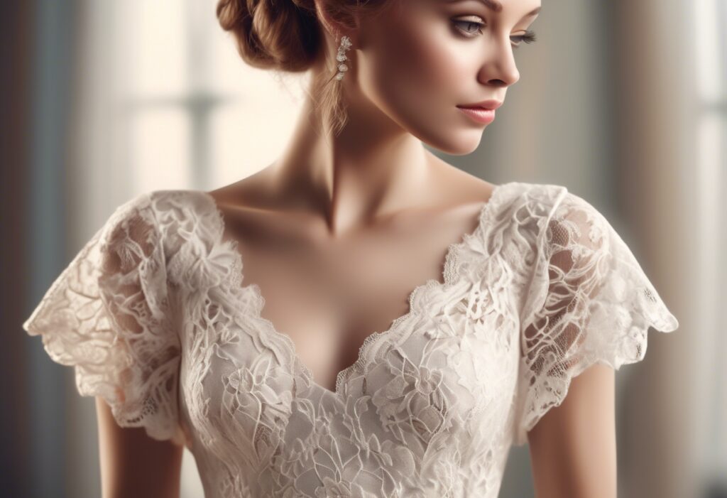 jak doszyć koronkowe rękawy do sukienki