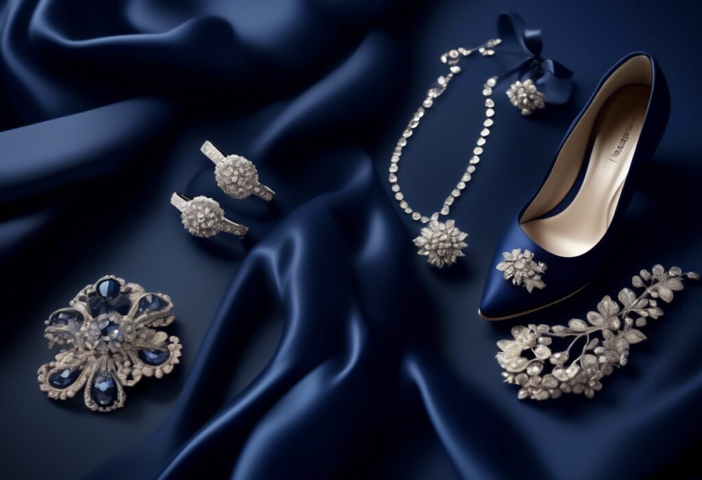 jakie dodatki do granatowej sukienki na wesele