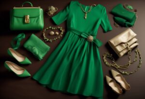jakie dodatki do zielonej sukienki